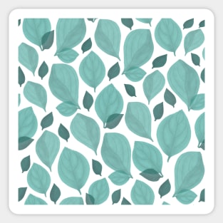 Turquoise Basil Leaf Pattern Sticker